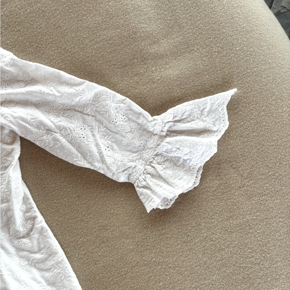 Vintage Cotton Eyelet Peasant Blouse - Picture 3 of 6